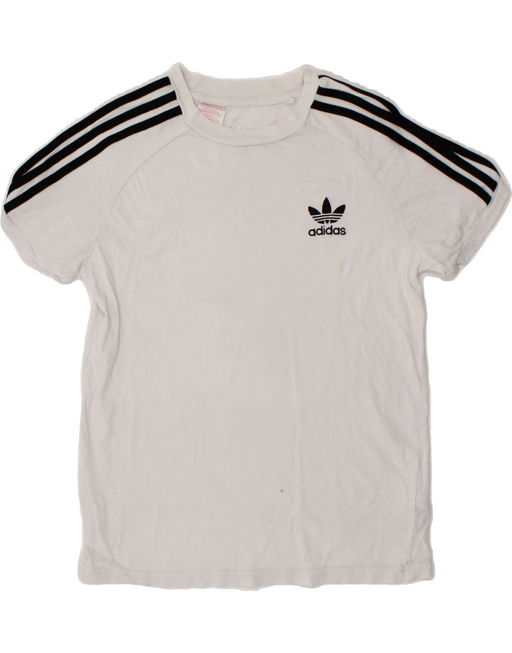 ADIDAS Womens T-Shirt Top UK 12 Medium White Cotton Vintage Adidas and Second-Hand Adidas from Messina Hembry 