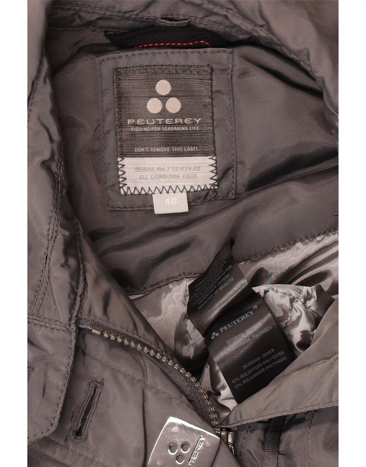 PEUTEREY, polstret jakke til kvinder, IT 46, stor grå polyamid Classic