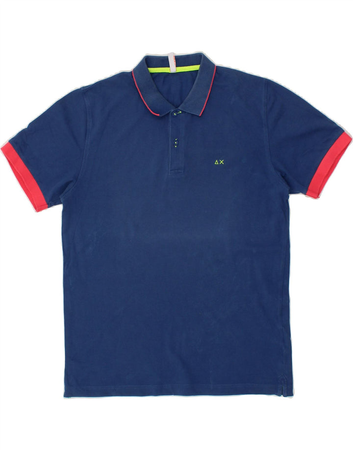 SUN68 Mens Polo Shirt Large Blue Cotton Vintage Sun68 and Second-Hand Sun68 from Messina Hembry 