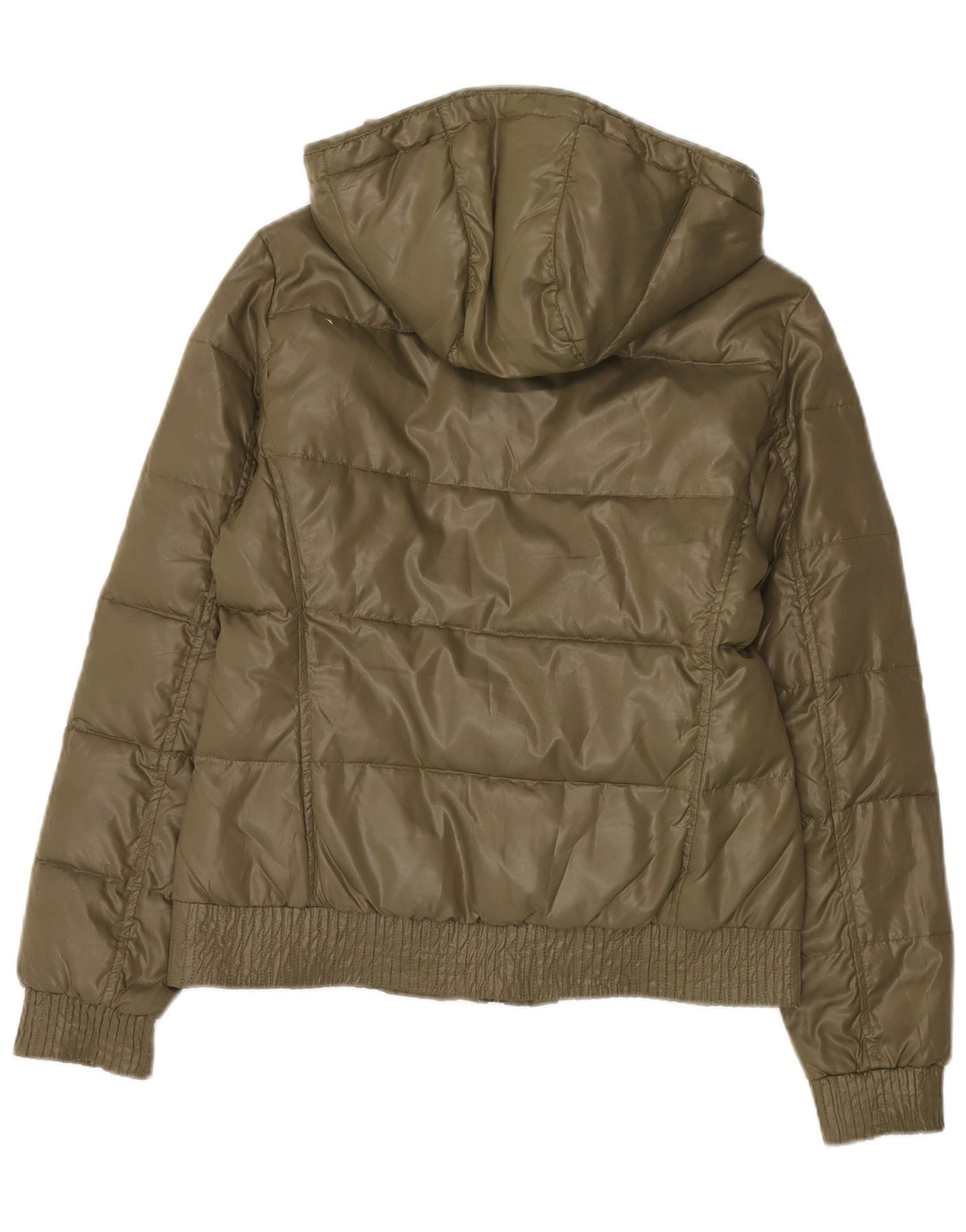 Champion Dame hættepolstret jakke UK 14 Medium Khaki Polyester