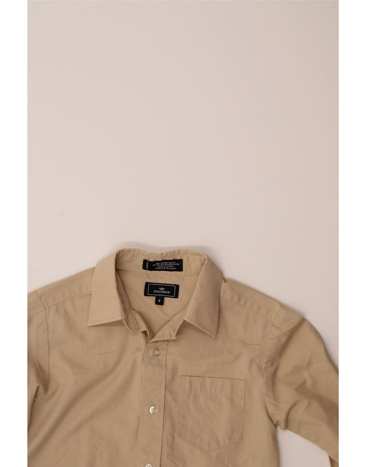 DOCKERS Boys Shirt 7-8 Years Beige Cotton Vintage Dockers and Second-Hand Dockers from Messina Hembry 