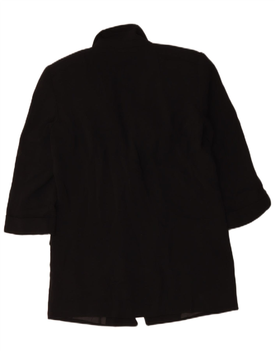 Zara Womens Oversized 3/4-ærmet åben blazerjakke UK 6 XS Sort Polyester