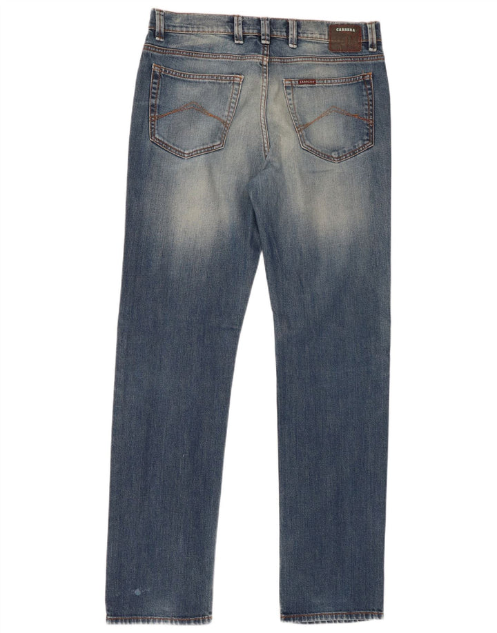 CARRERA Herre 700 Acid Wash Regular Straight Jeans W36 L34 Blå Bomuld