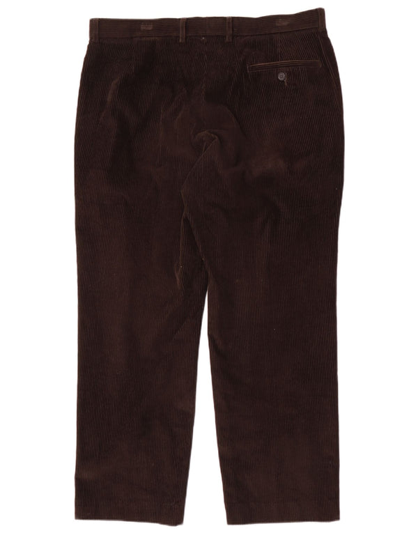 Marks & Spencer Mens Tailored Fit Corduroy Trousers W36 L29 Brown Cotton