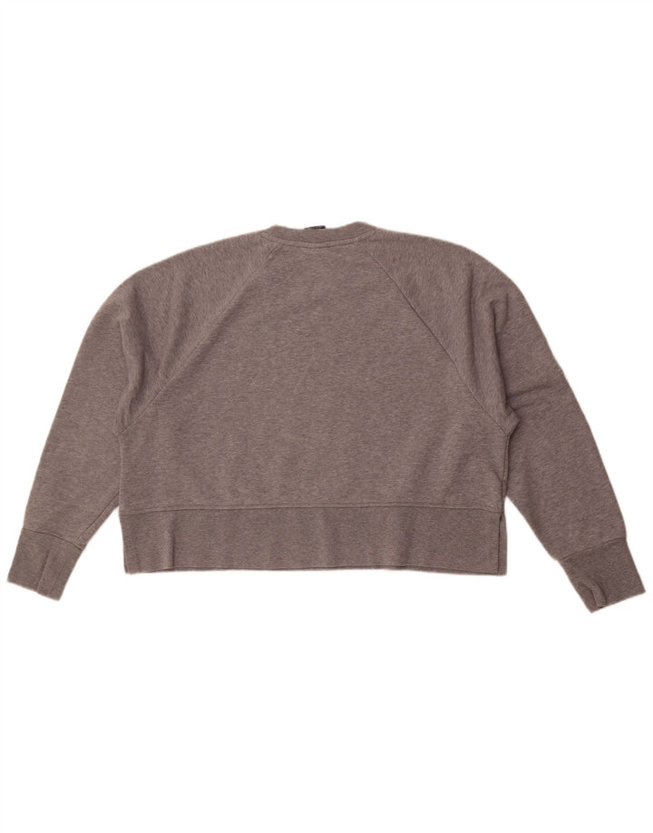 Nike Dame Dri Fit Graphic Oversized Sweatshirt Jumper UK 14 Medium Grey