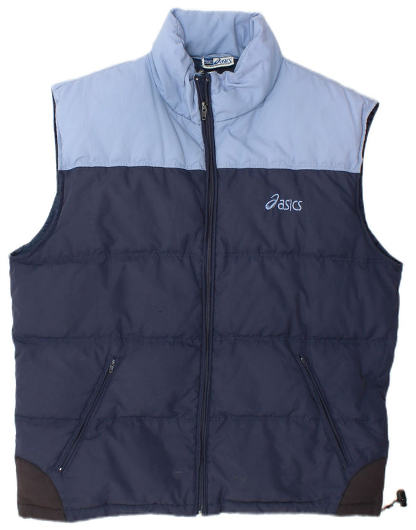 Asics Herre Polstret Gilet UK 40 Large Navy Blue Colourblock