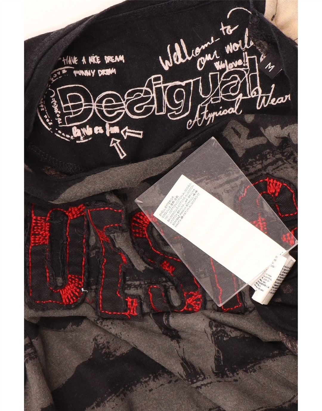 Desigual Herre Grafisk Top Langærmet Medium Sort Bomuld