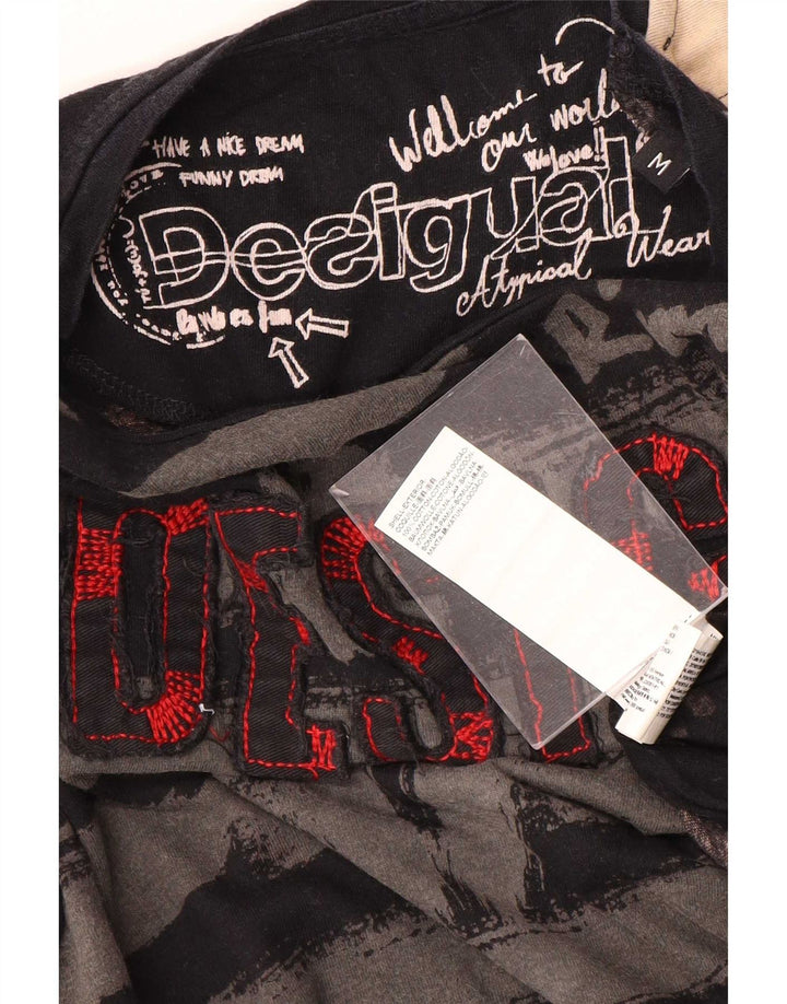Desigual Herre Grafisk Top Langærmet Medium Sort Bomuld