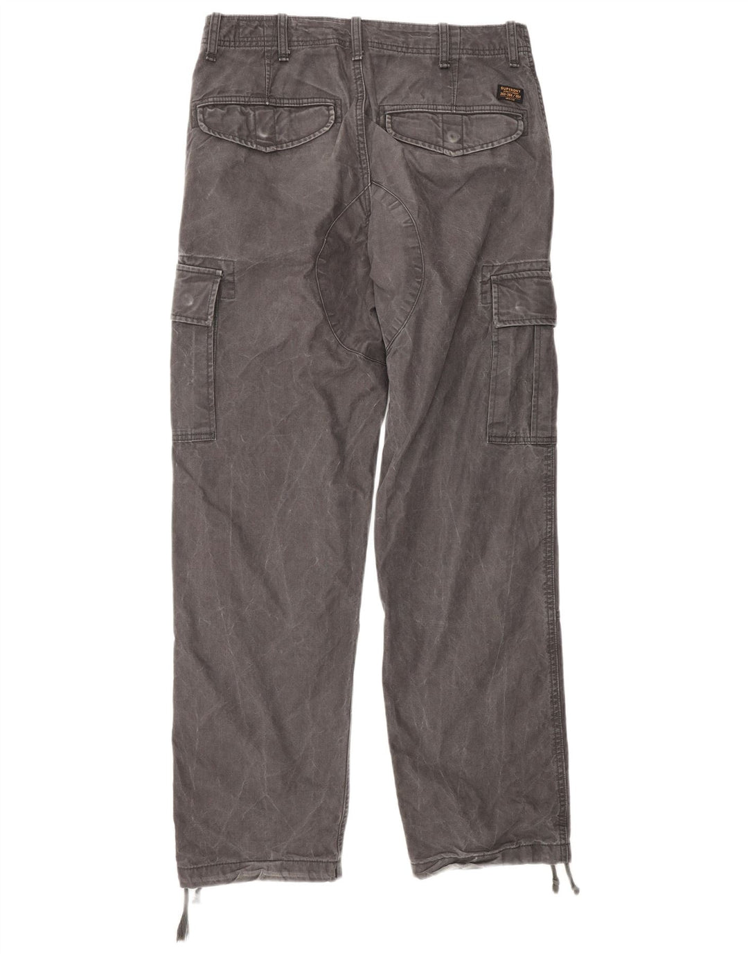 Superdry Straight Cargo-bukser til mænd W30 L32 Grå bomuld
