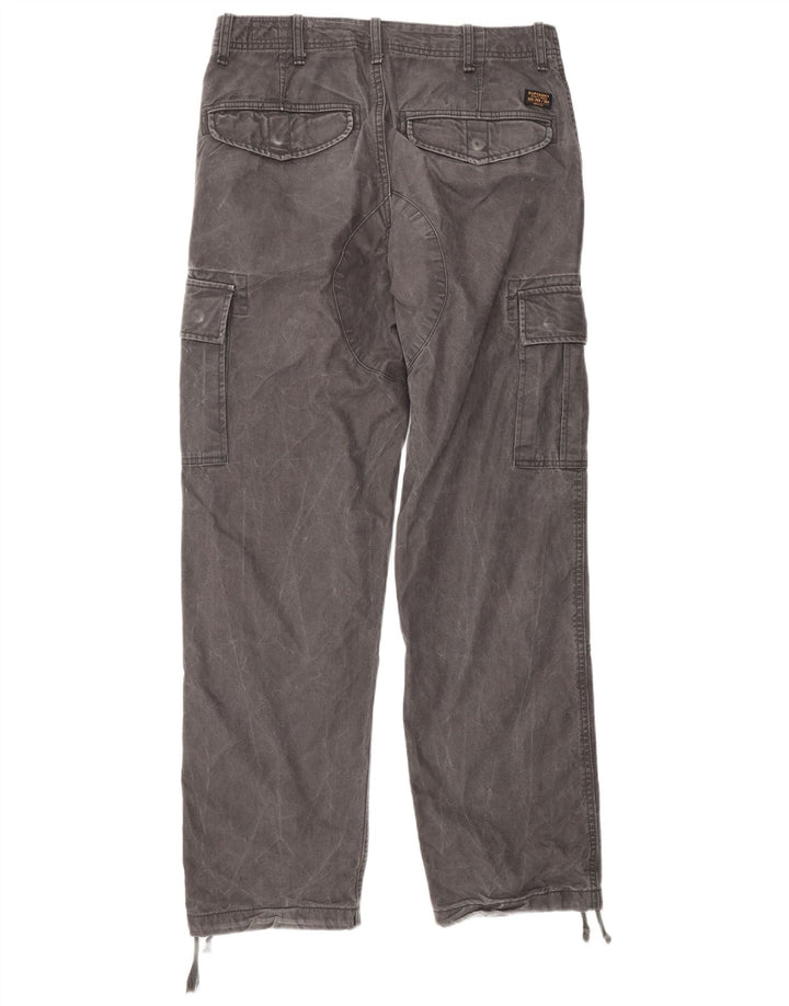 Superdry Straight Cargo-bukser til mænd W30 L32 Grå bomuld