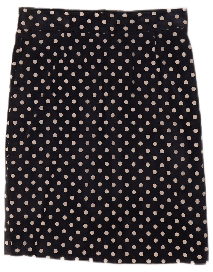 Vintage lige nederdel til kvinder W28 Medium Marineblå Polka Dot