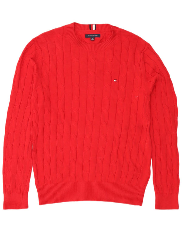 Tommy Hilfiger Herre Crew Neck sweater Medium Rød Bomuld
