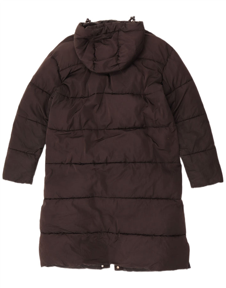 Superdry Dame Hætte Oversized Polstret Frakke UK 10 Small Black Polyester
