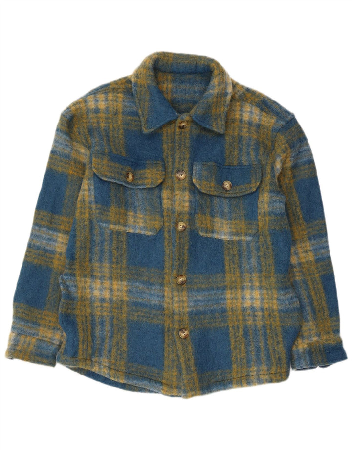 Zara Herre Overshirt Flanellskjorte Stor Blå Plaid