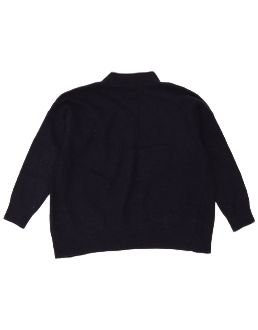 Zara Dame Oversized Turtle Neck sweater UK 6 XS Marineblå Uld