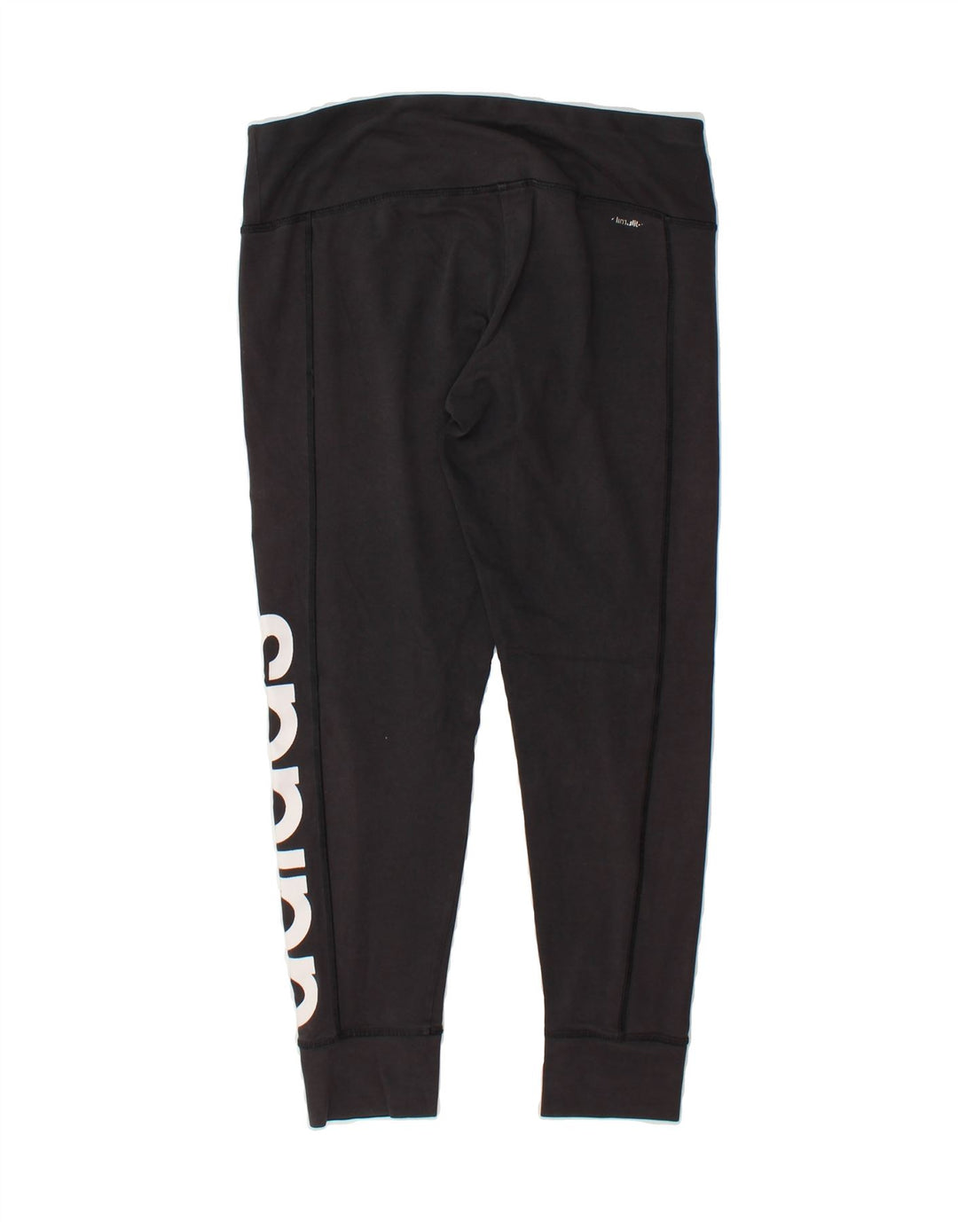 ADIDAS Womens Climalite Graphic Leggings UK 12/14 Medium Black Cotton Vintage Adidas and Second-Hand Adidas from Messina Hembry 