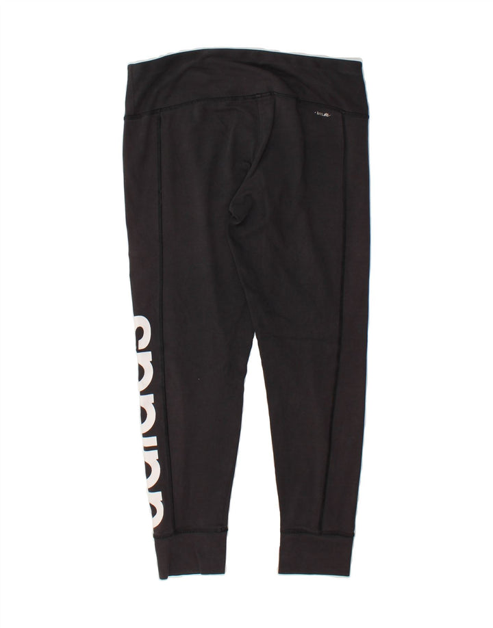 ADIDAS Womens Climalite Graphic Leggings UK 12/14 Medium Black Cotton Vintage Adidas and Second-Hand Adidas from Messina Hembry 