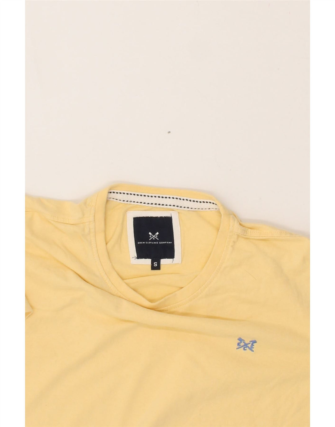 CREW CLOTHING Mens T-Shirt Top Small Yellow Cotton Vintage Crew Clothing and Second-Hand Crew Clothing from Messina Hembry 