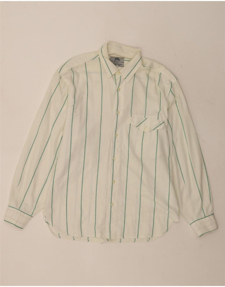 Vintage herreskjorte medium hvid stribet