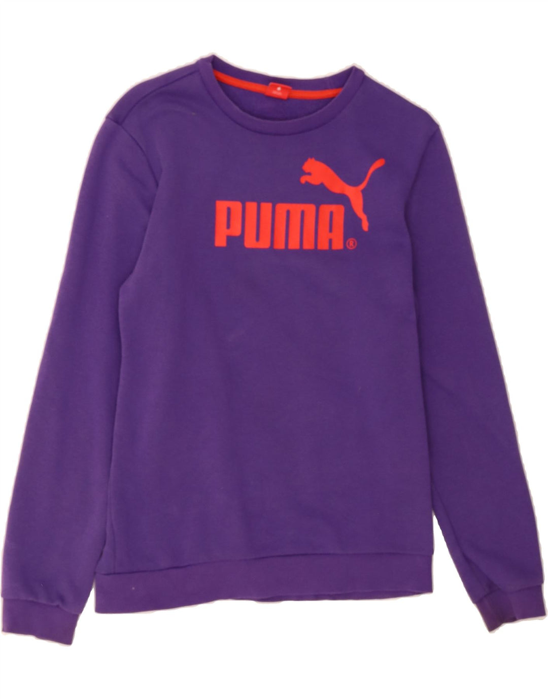 PUMA Boys Graphic Sweatshirt Jumper 15-16 Years Purple Cotton Vintage Puma and Second-Hand Puma from Messina Hembry 