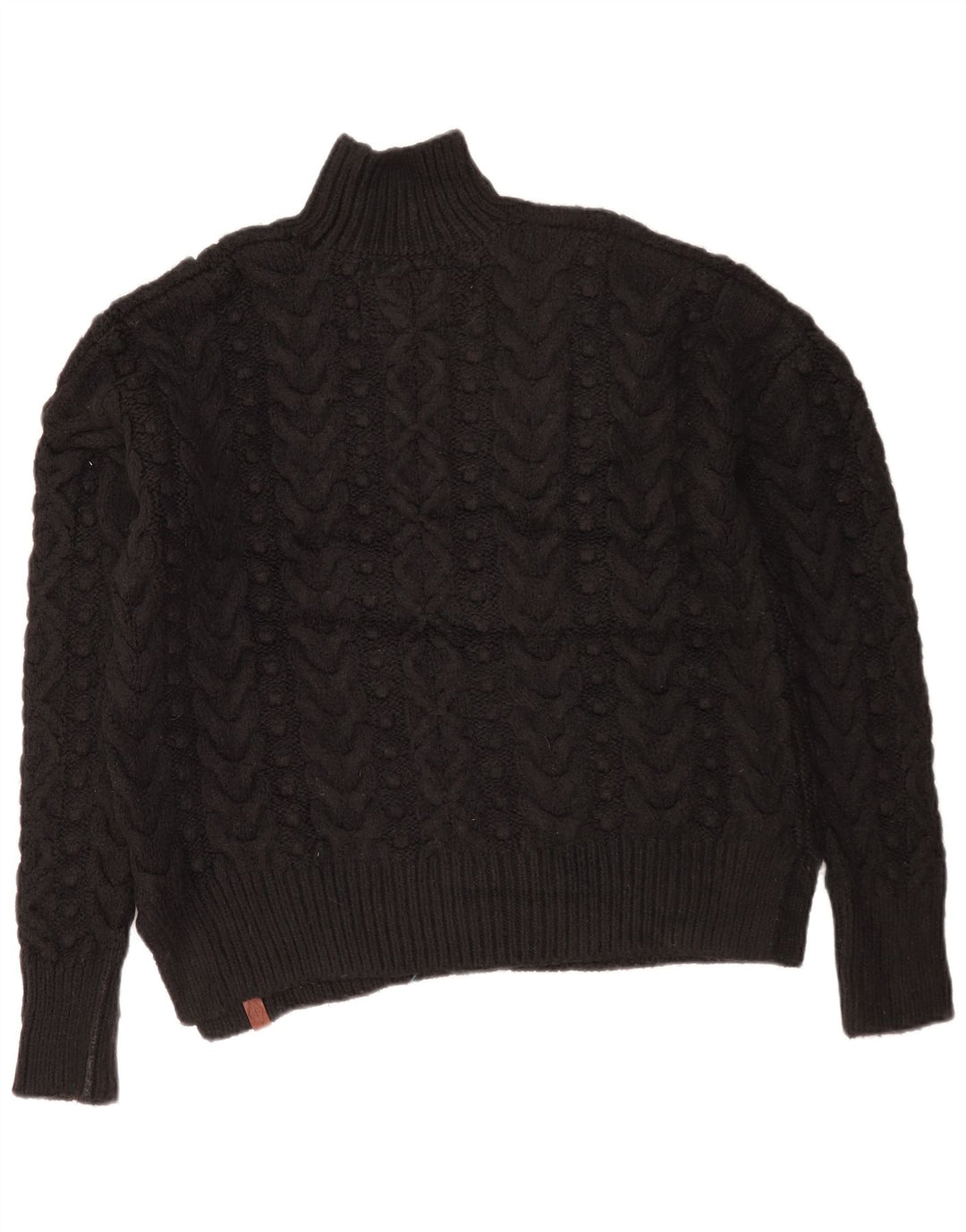 Superdry Dame Oversized Turtle Neck Sweater UK 10 Small Black