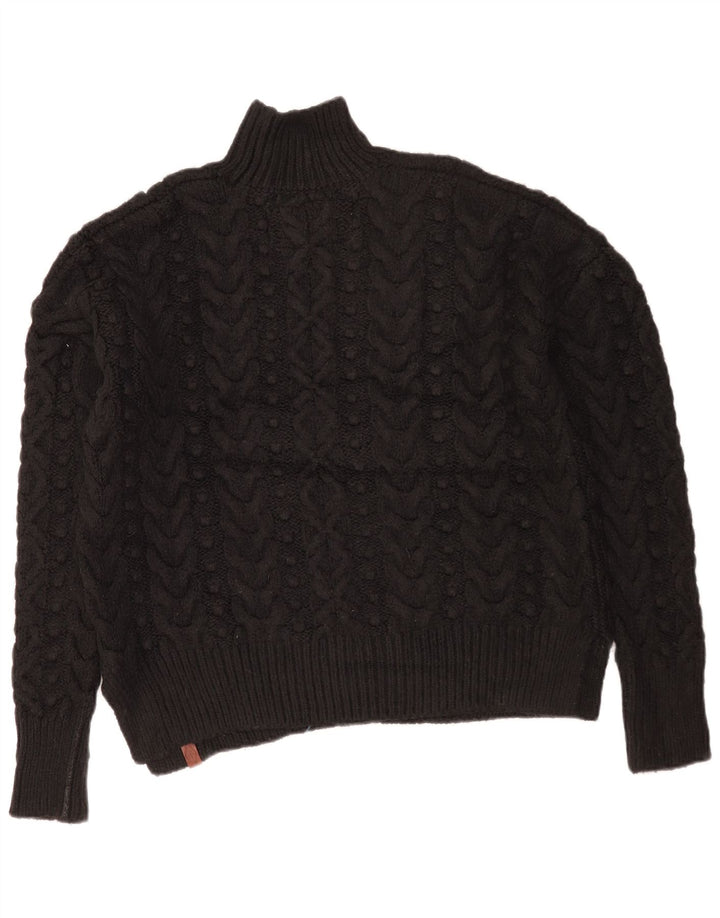 Superdry Dame Oversized Turtle Neck Sweater UK 10 Small Black
