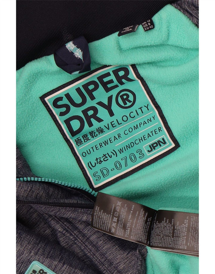 Superdry Windcheater Windbreaker Jacket til kvinder UK 12 Medium Navy Blue