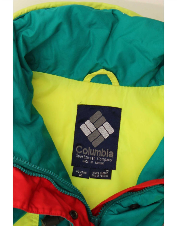 Columbia Dame Oversized Skijakke UK 14 Medium Green Colourblock