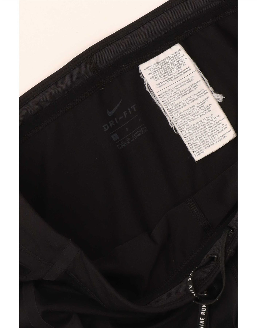 Nike Dame Dri Fit Leggings UK 16 Large Black Polyester