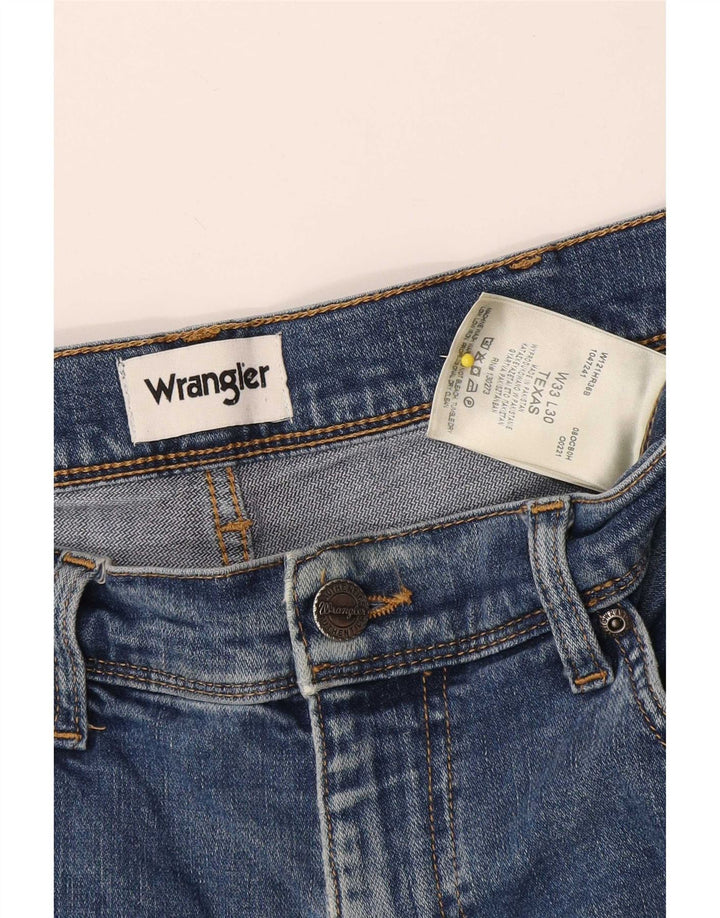 Wrangler Herre Texas Straight Jeans W33 L30 Blå Bomuld