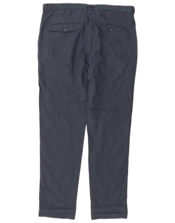 Zara Herre Slim Chino Bukser EU 40 Medium W31 L29 Marineblå nålestribe