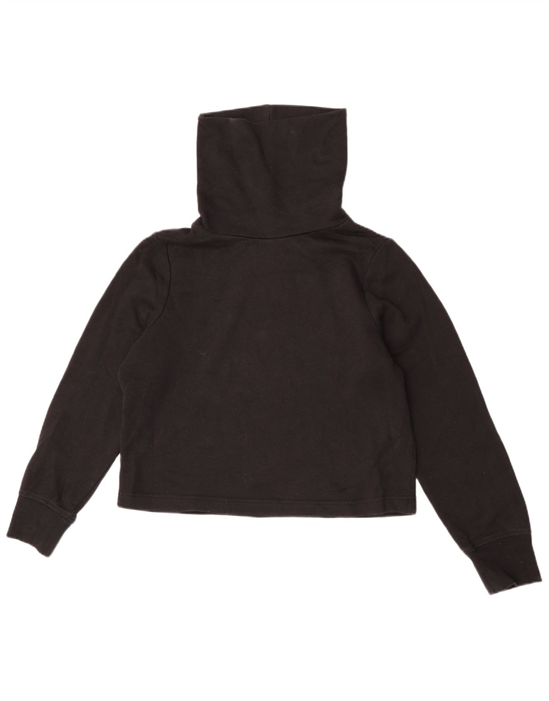 Zara Womens Oversized Crop Roll Neck Bluse Top UK 10 Small Black