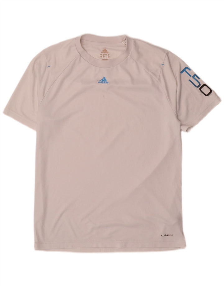 Adidas Herre F50 Grafisk T-Shirt Top Medium Hvid Polyester