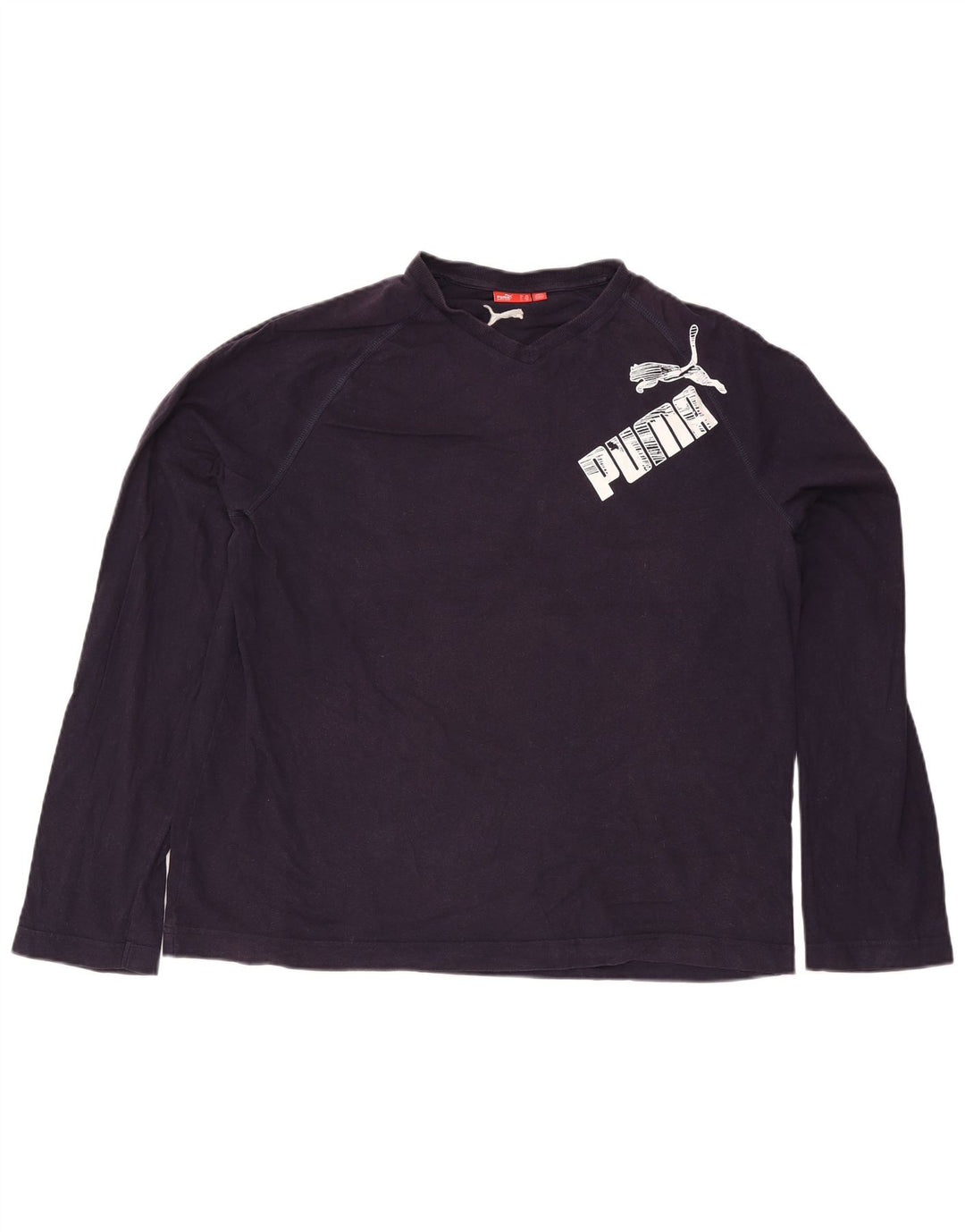 Puma Herre grafisk top langærmet 2XL marineblå bomuld