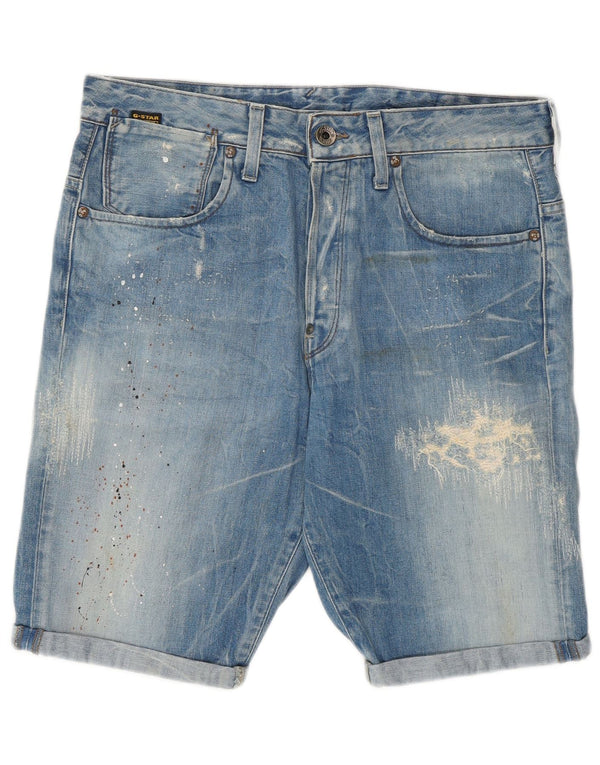 G-Star denimshorts til mænd W32 Medium Blue Flecked Bomuld