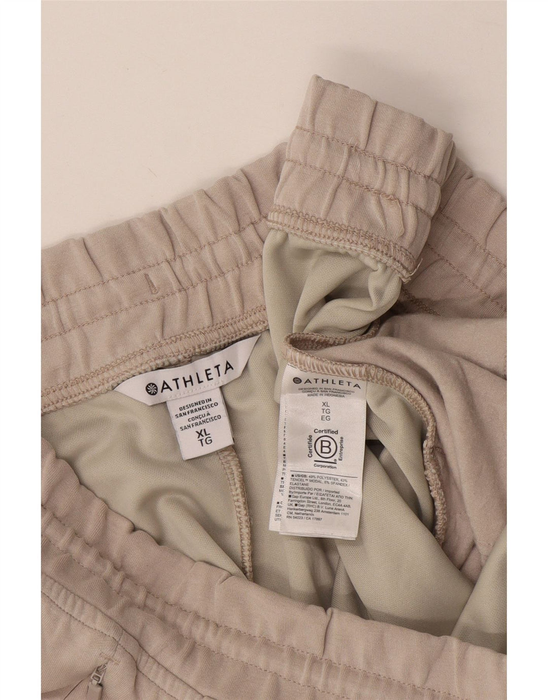 ATHLETA Træningsdragtsbukser til kvinder UK 18 XL Beige Polyester