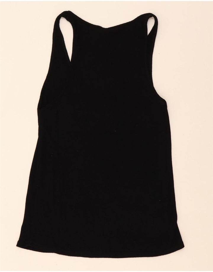 ZARA Womens Vest Top UK 12 Medium Black Vintage Zara and Second-Hand Zara from Messina Hembry 