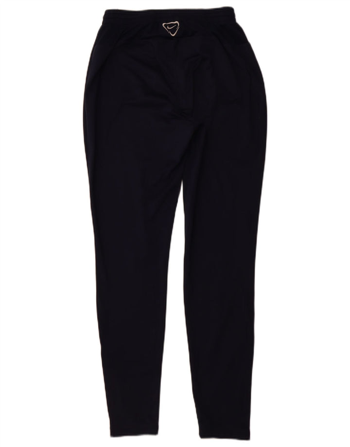 NIKE Dame Dri Fit træningsdragt Bukser UK 10 Small Navy Blue Polyester