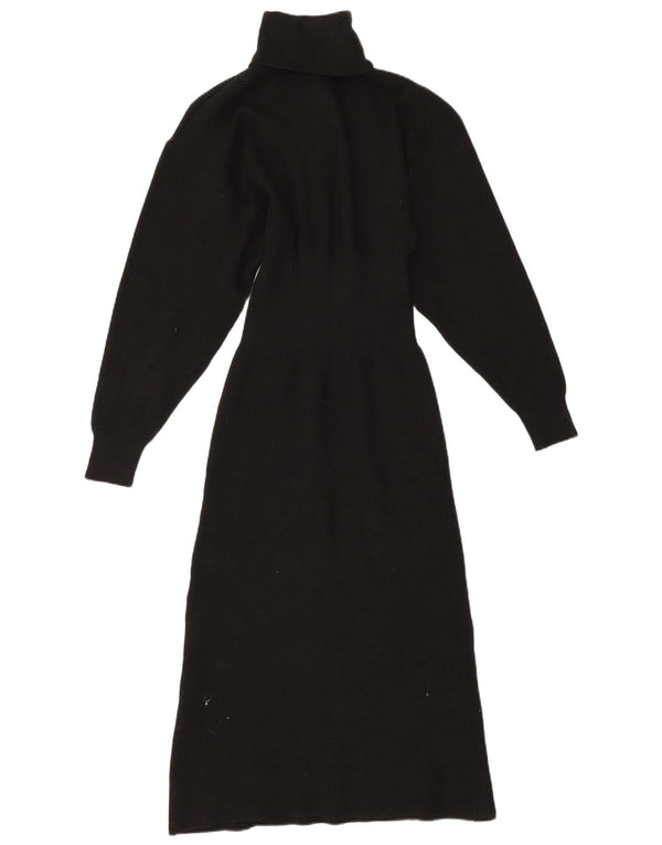 Zara Dame Langærmet Jumper Dress UK 8 Small Black Viscose