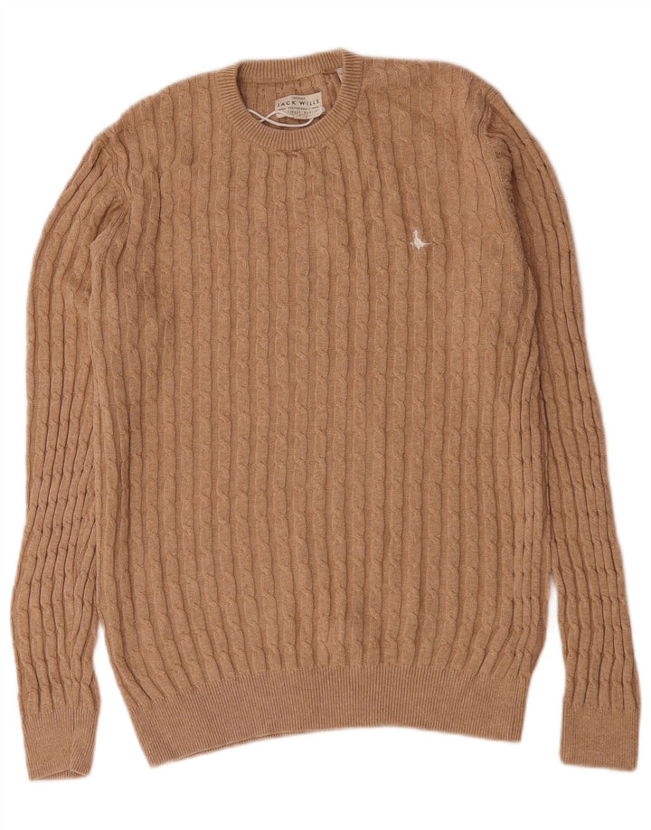 Jack Wills Herre Crew Neck Jumper Sweater lille beige bomuld