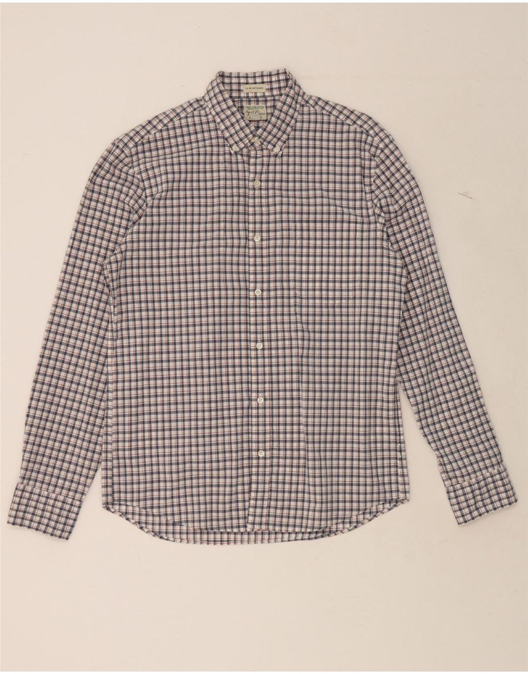 J. CREW Mens Slim Fit Shirt Medium Navy Blue Check Cotton Vintage J. Crew and Second-Hand J. Crew from Messina Hembry 