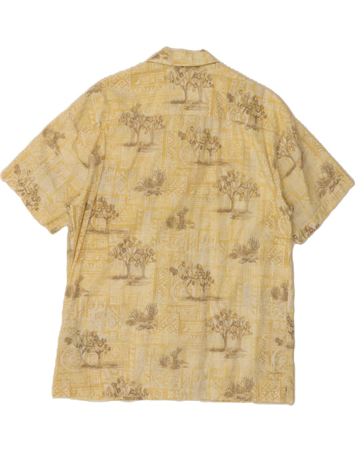 JACK & JONES Mens Abstract Pattern Short Sleeve Shirt Medium Yellow Cotton Vintage Jack & Jones and Second-Hand Jack & Jones from Messina Hembry 
