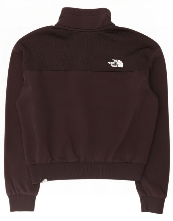 The North Face Womens Zip Neck Sweatshirt Jumper UK 14 Large Black Cotton