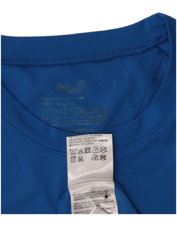 Jack Wolfskin Herre T-Shirt Top UK 46 2XL Blå Polyester
