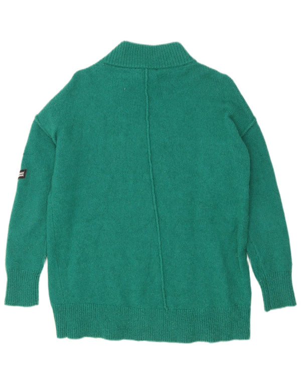 MINT FLØJEL Dame Oversized Turtle Neck Jumper Sweater UK 10 Small Green