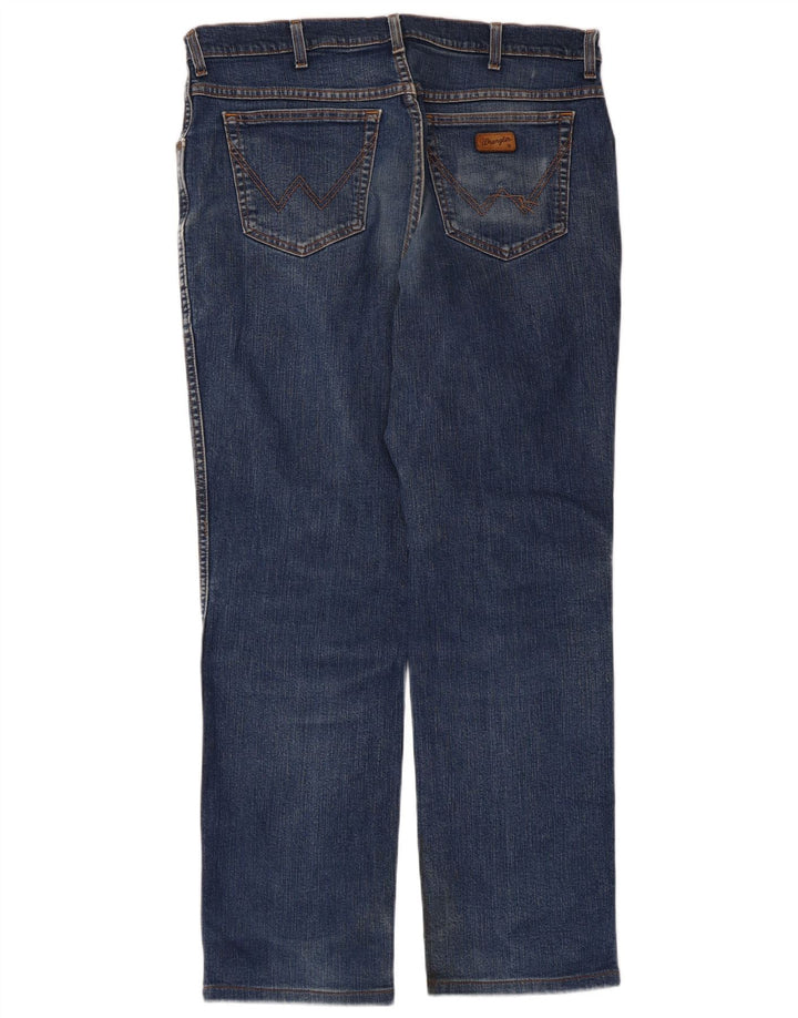 Wrangler Herre Texas Straight Jeans W38 L32 Blå Bomuld