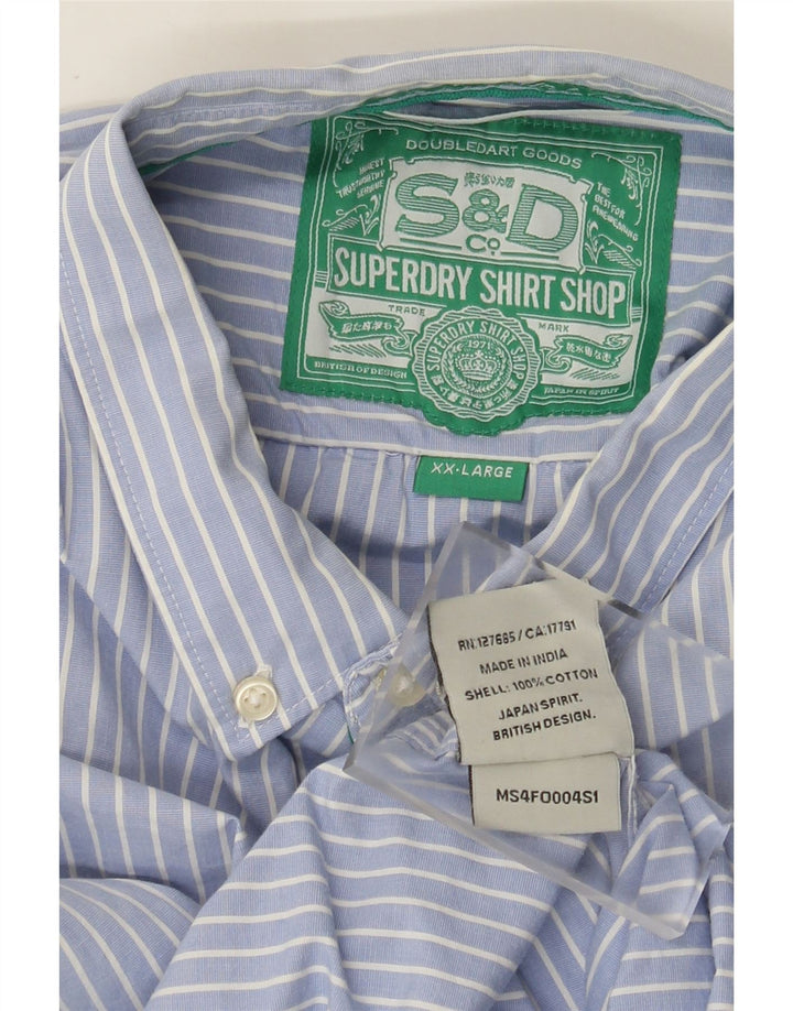 Superdry herreskjorte 2XL blå stribet bomuld