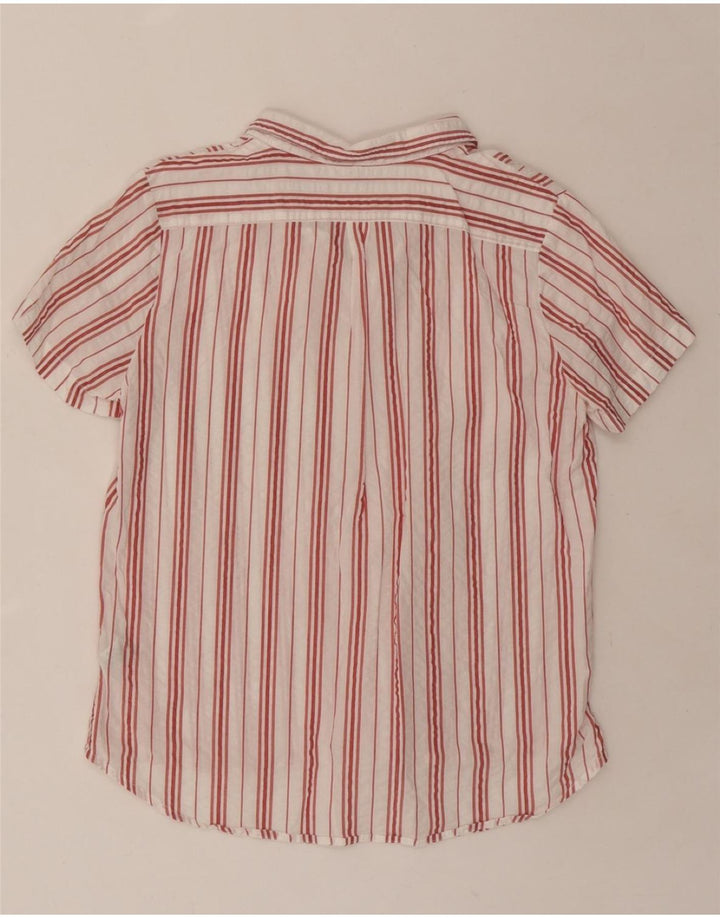 L.L.BEAN Womens Short Sleeve Pullover Shirt UK 10 Small Red Striped Cotton Vintage L.L.Bean and Second-Hand L.L.Bean from Messina Hembry 