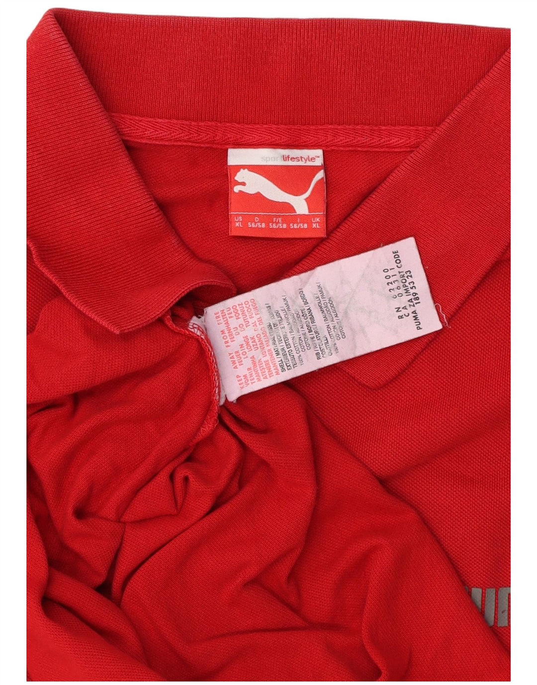 Puma herre poloshirt XL rød bomuld