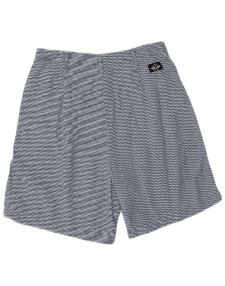 DOCKERS kvinders højtaljede chinoshorts US 12 Large W28 Blue Check